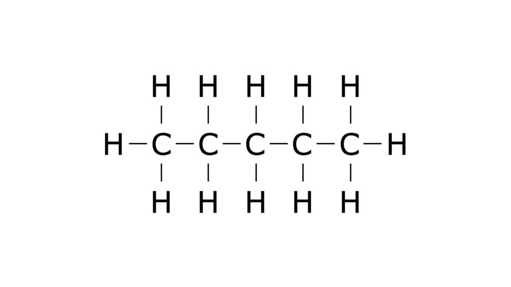 La formula di struttura del pentano