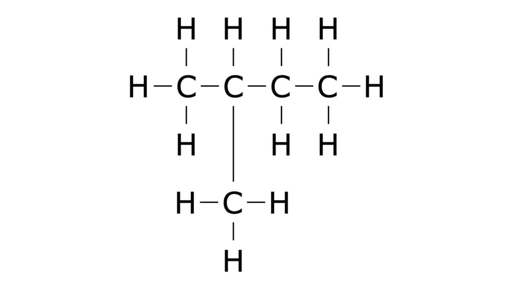La formula di struttura dell'isopentano